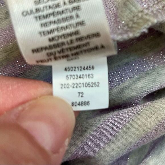 Chico’s Striped Purple Shimmer Silver Blouse Long Sleeves 3 XL 16 - Picture 11 of 11